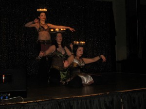 Local belly dancers dazzled the crowd by balancing candles on their heads as they danced.